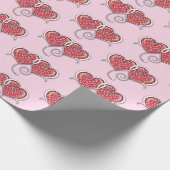 Papier Cadeau Design de cœurs entrelacés élégants pour la Saint- (Coin)