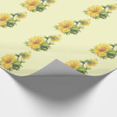 Papier Cadeau Design de fleurs de tournesol aquarelle (Coin)