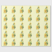 Papier Cadeau Design de fleurs de tournesol aquarelle (Plat)