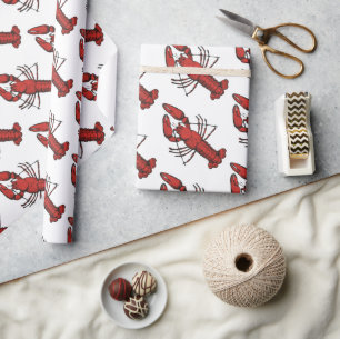 Papier Cadeau Design de homard rouge de style vintage