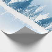 Papier Cadeau Design de la peinture grunge de la forêt d'hiver b (Coin)