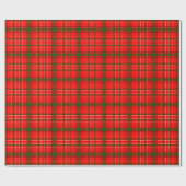 Papier Cadeau Design de Motif de Noël Tartan rouge (Plat)