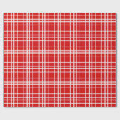 Papier Cadeau Design de Motif en Tartan blanc rouge (Plat)