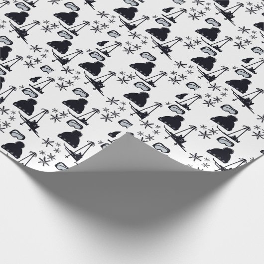 Papier Cadeau Design de neige de différents objets (Coin)