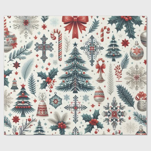 Papier Cadeau Design de Noël (Plat)