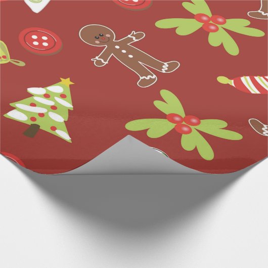 Papier Cadeau Design de Noël en rouge (Coin)