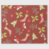 Papier Cadeau Design de Noël en rouge (Plat)