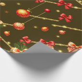 Papier Cadeau Design de Noël Matte Brown (Coin)