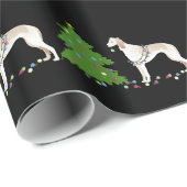 Papier Cadeau Design de Noël Saluki (Coin rond)