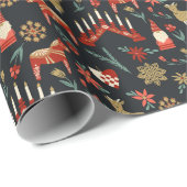 Papier Cadeau Design de Noël Scandi (Coin rond)