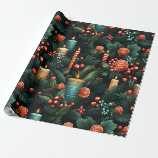 Papier Cadeau Design de Noël traditionnel (Déroulé)