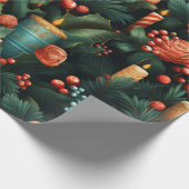 Papier Cadeau Design de Noël traditionnel (Coin)