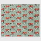 Papier Cadeau Design de Noël vintage turquoise (Plat)