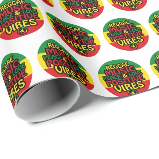 Papier Cadeau Design de reggae avec des citations positives et d (Coin rond)