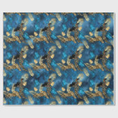 Papier Cadeau Design de série Leopard bleu et or 6 (Plat)