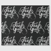 Papier Cadeau Design de texte blanc - Thanksgiving (Plat)