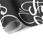 Papier Cadeau Design de texte blanc - Thanksgiving (Coin rond)