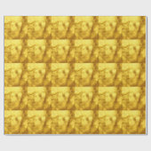 Papier Cadeau Design de Texture Dorée Luxueux (Plat)