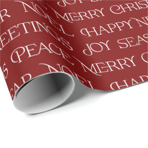 Papier Cadeau Design de typographie moderne de Noël