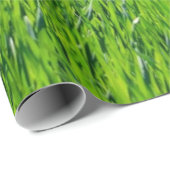 Papier Cadeau Design d'herbe verte (Coin rond)