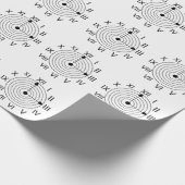 Papier Cadeau Design d'horloge romaine noir et blanc (Coin)