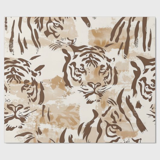 Papier Cadeau Design d'impression Boho Chic Tiger (Plat)
