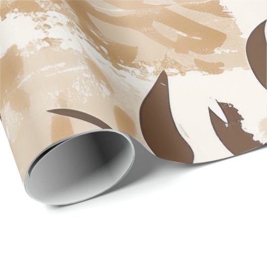 Papier Cadeau Design d'impression Boho Chic Tiger (Coin rond)