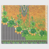 Papier Cadeau design d'un mur vert et jaune suspendu (Plat)