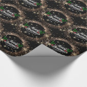 Papier Cadeau Design élégant de Noël noir et or (Coin)