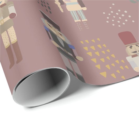 Papier Cadeau Design élégant de Noël Nutcracker (Coin rond)