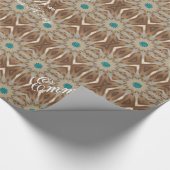 Papier Cadeau Design élégant Kaleidoscopique Brown Turquoise (Coin)