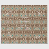 Papier Cadeau Design élégant Kaleidoscopique Brown Turquoise (Plat)