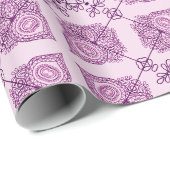 Papier Cadeau Design élégant moderne Abstrait rose et violet (Coin rond)