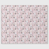 Papier Cadeau Design élégant rose féminin de golf (Plat)