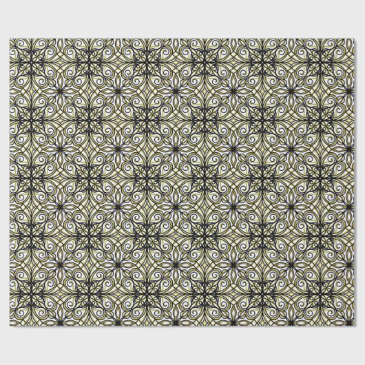 Papier Cadeau Design élégant, vert et noir (Plat)