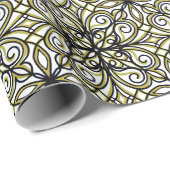 Papier Cadeau Design élégant, vert et noir (Coin rond)