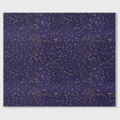 Papier Cadeau Design élégant violet étoilé or céleste (Plat)