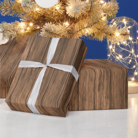Papier Cadeau Design en bois de panneau foncé (Vacances)
