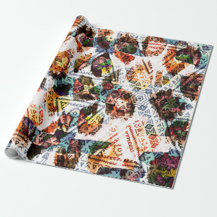 Papier Cadeau Design ethnique. Motif transparent à aquarelle str