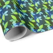 Papier Cadeau Design feuille vert (Coin rond)