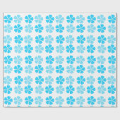 Papier Cadeau Design floral bleu (Plat)