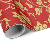Papier Cadeau Design floral chinois classique (Coin rond)
