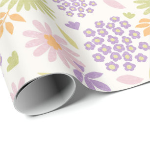 Papier Cadeau Design floral d'été rétro