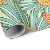 Papier Cadeau Design floral incolore (Coin rond)