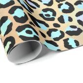 Papier Cadeau Design Iridescendant Leopard Series 6 (Coin rond)