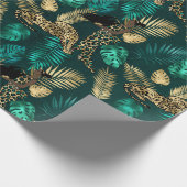 Papier Cadeau Design Leopard turquoise et Gold Series 7 (Coin)