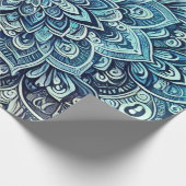 Papier Cadeau Design Mandala dégradé bleu (Coin)