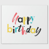 Papier Cadeau Design moderne et gai de "Joyeux anniversaire" (Plat)