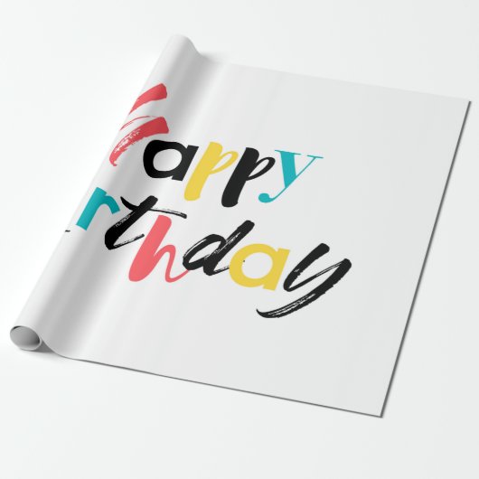 Papier Cadeau Design moderne et gai de "Joyeux anniversaire" (Déroulé)