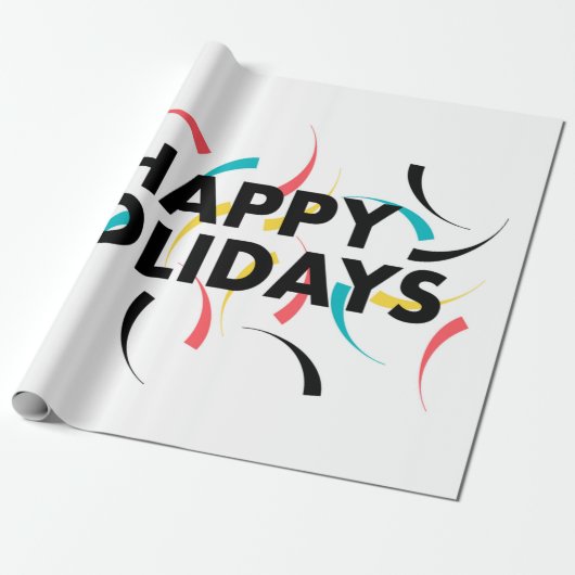 Papier Cadeau Design moderne et ludique de "Joyeux Vacances" (Déroulé)